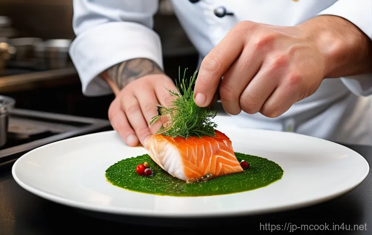 다문화 요리사의 고용 안정성 - **A dynamic, brightly lit modern kitchen in a Japanese restaurant.** Several chefs of diverse ethnic...